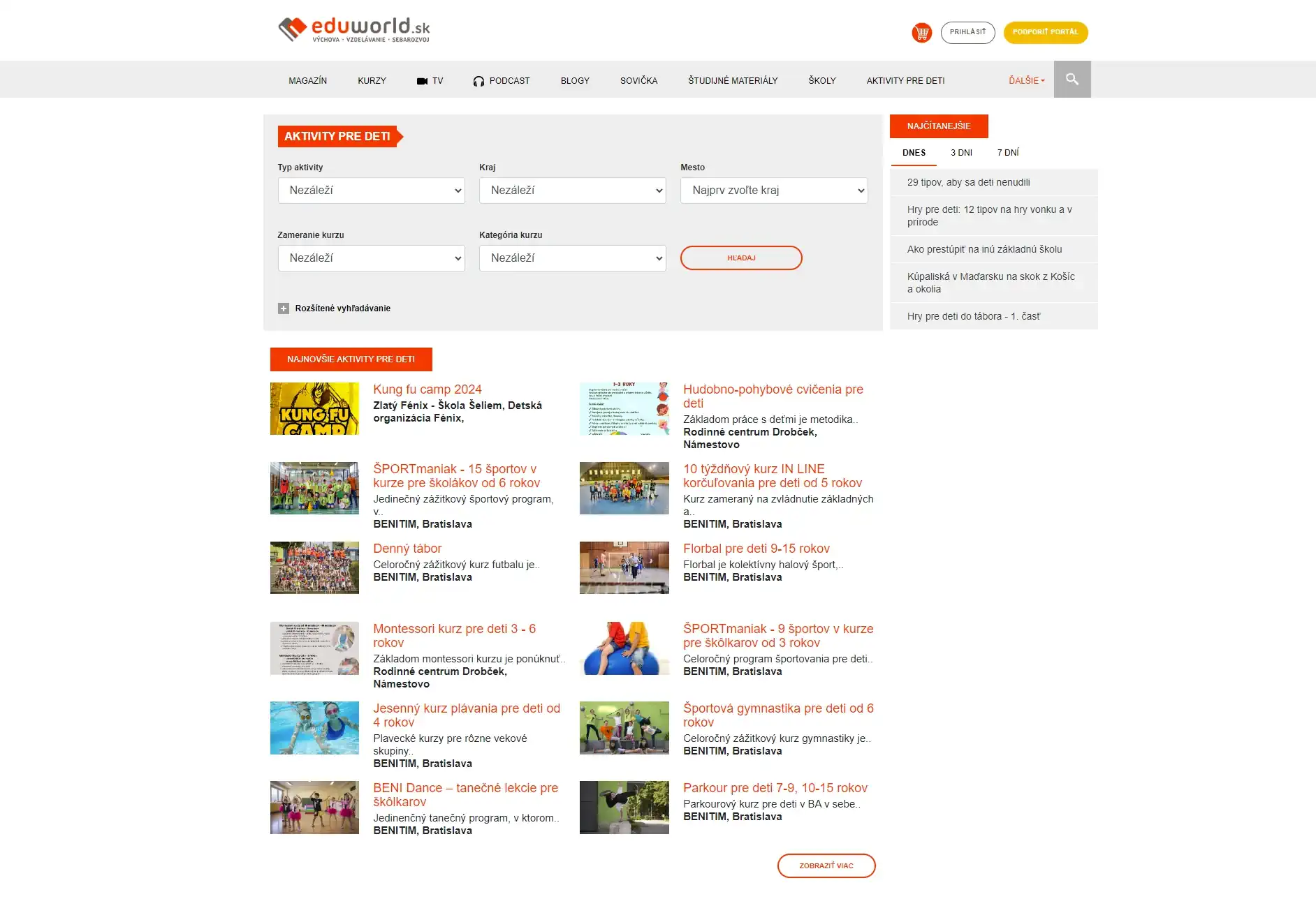 Eduworld web - kurzy pre deti